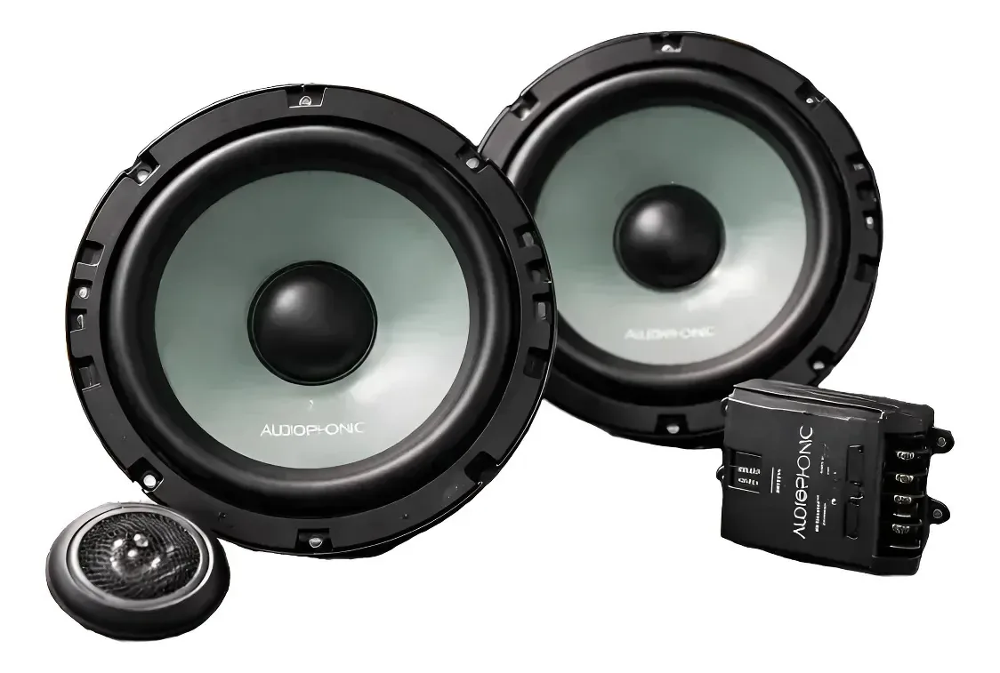 Kit 2 Vias Audiophonic Sensation Ks 6.3 6.5 Pol 150w Rms Par Duas Vias Hi-end Som Automotivo Alta Definição Tweeter Seda Crossover