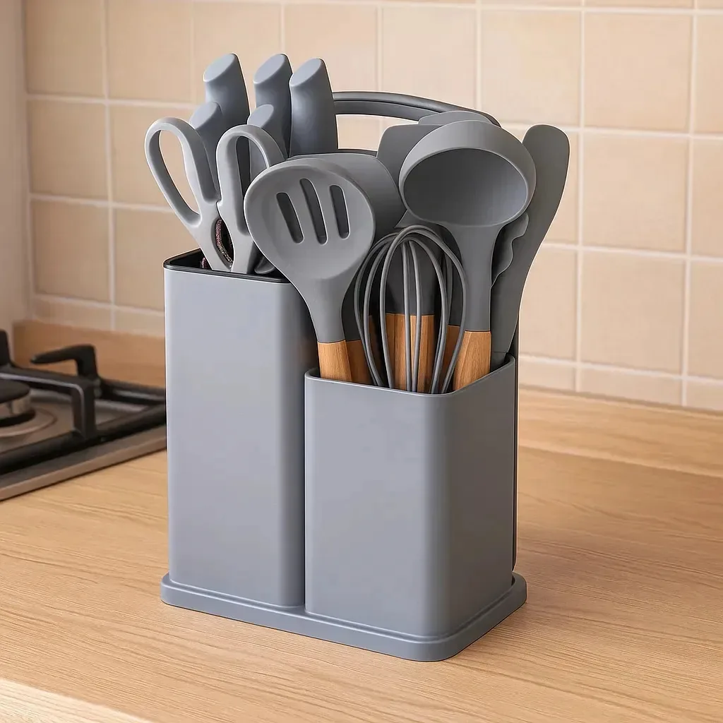Kit 19 peças utensilios de silicone livre de b