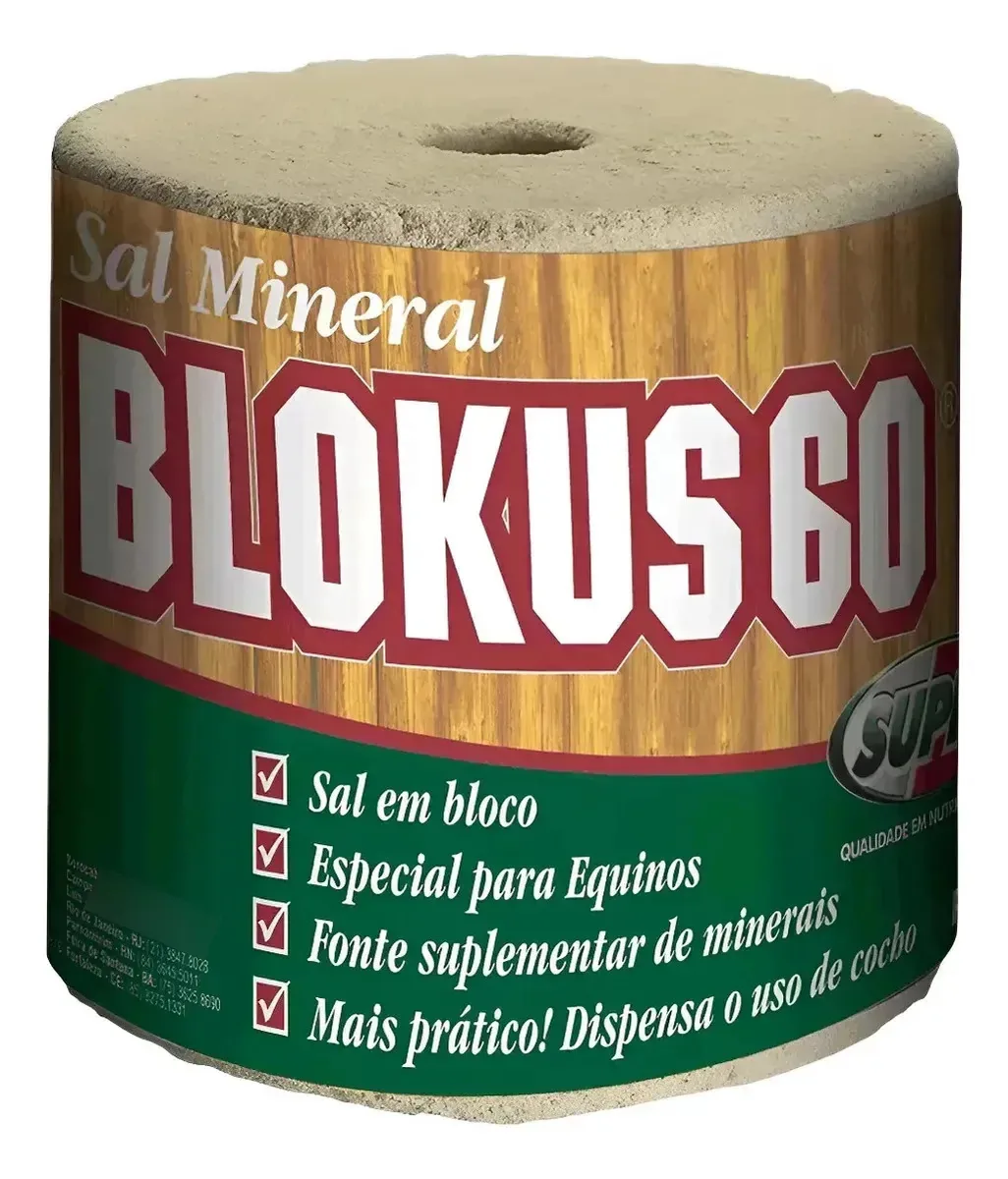 Bloco De Sal Para Equinos Cavalos - Blokus 6kg - Supra