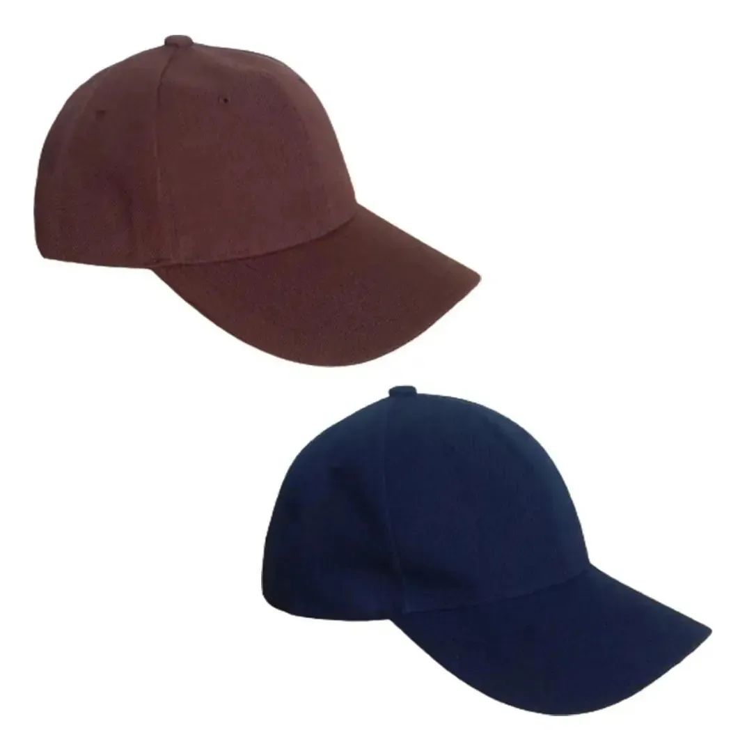 2 Bonés Chapeu Bombeta Ajustável Liso Aba Curva Azul E Vinho