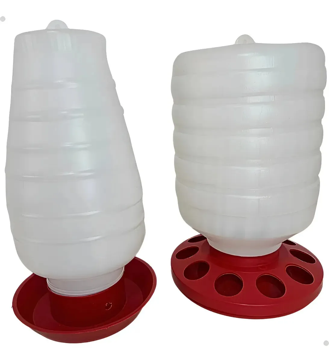Kit Bebedouro Comedouro Galinhas Aves Automático 5kg E 5l Vermelho
