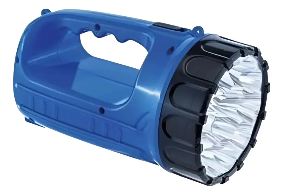 Lanterna Recarregável 15 Leds Bivolt Classic Rino Agro Branco Azul-marinho