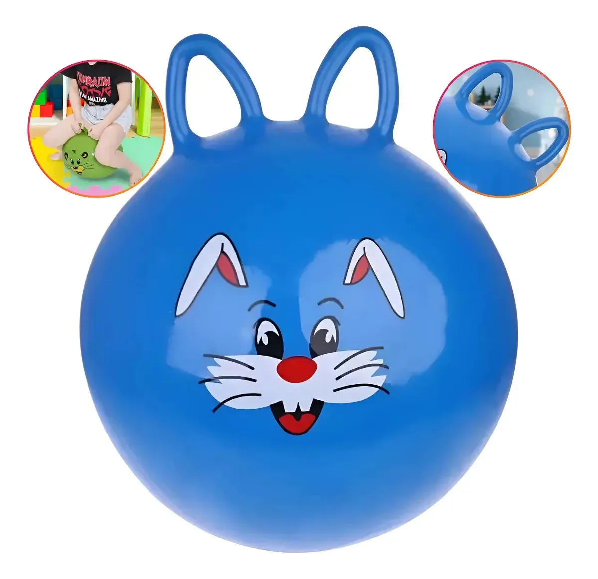 Bola Upa Upa Com Alça Pula Pula Desenhos Coloridos Crianças Cor Azul