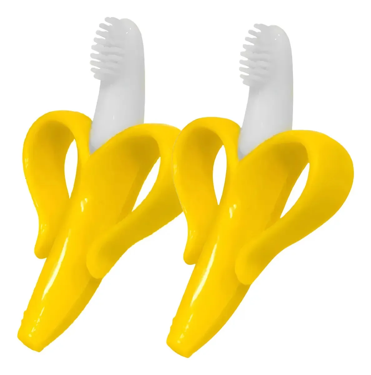 Mordedor Girafa Silicone Toy Mix - Alívio Gengiva Bebê Kit 2 Mordedores Bananinha