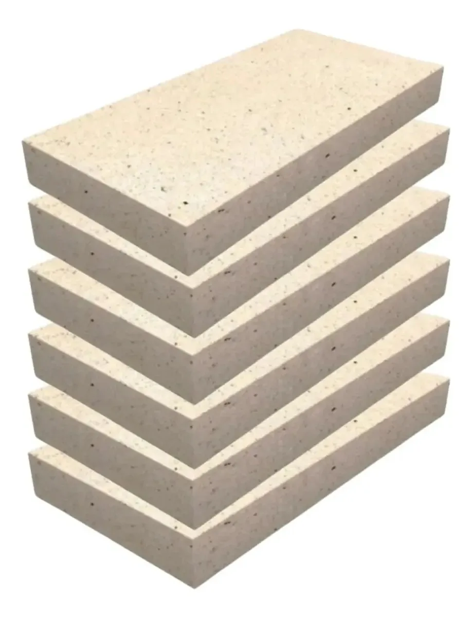 6 Refratário 23x11,4x2cm Plaqueta Churrasqueira Cor Bege