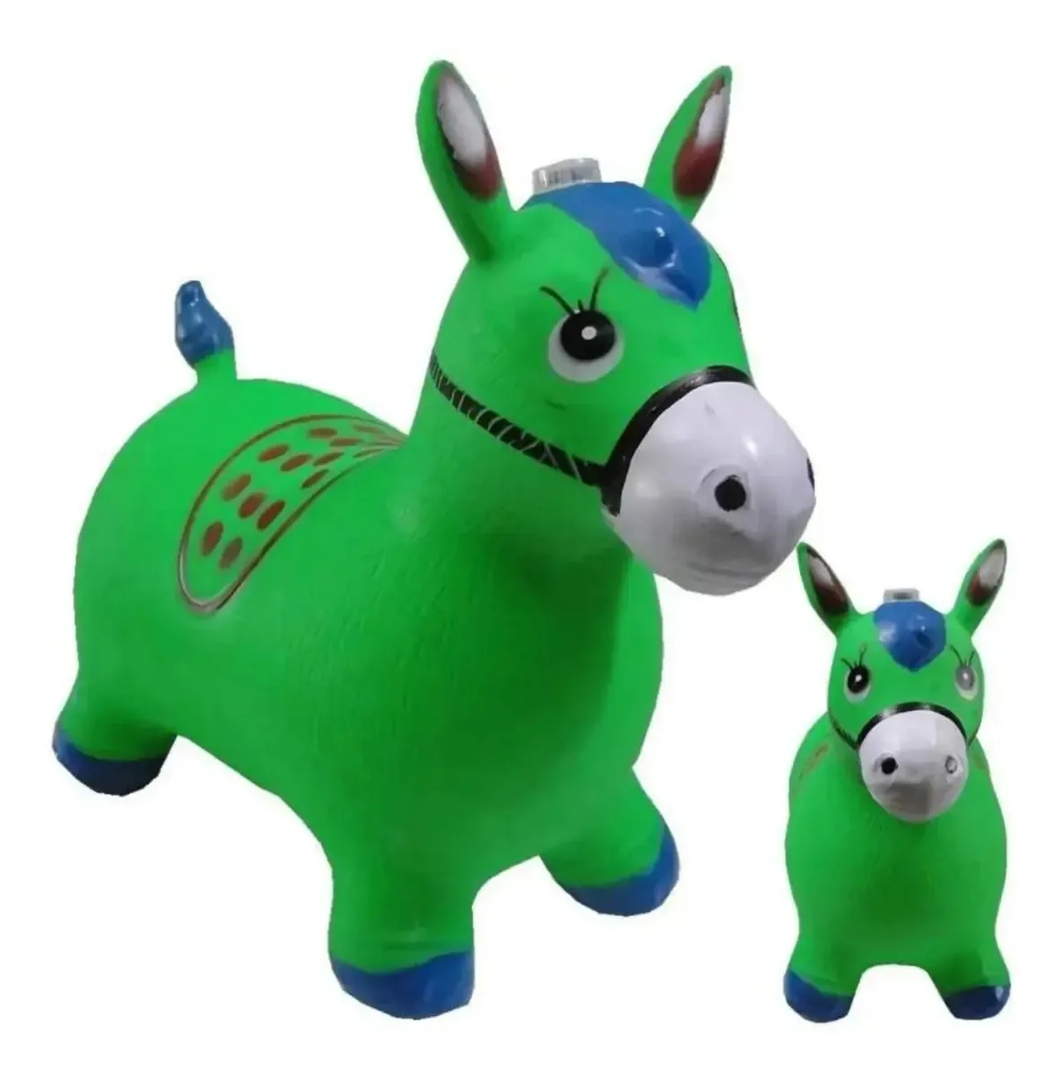 Cavalinho De Borracha Upa Upa Pulapula Brinquedo Musical/led Cor Verde