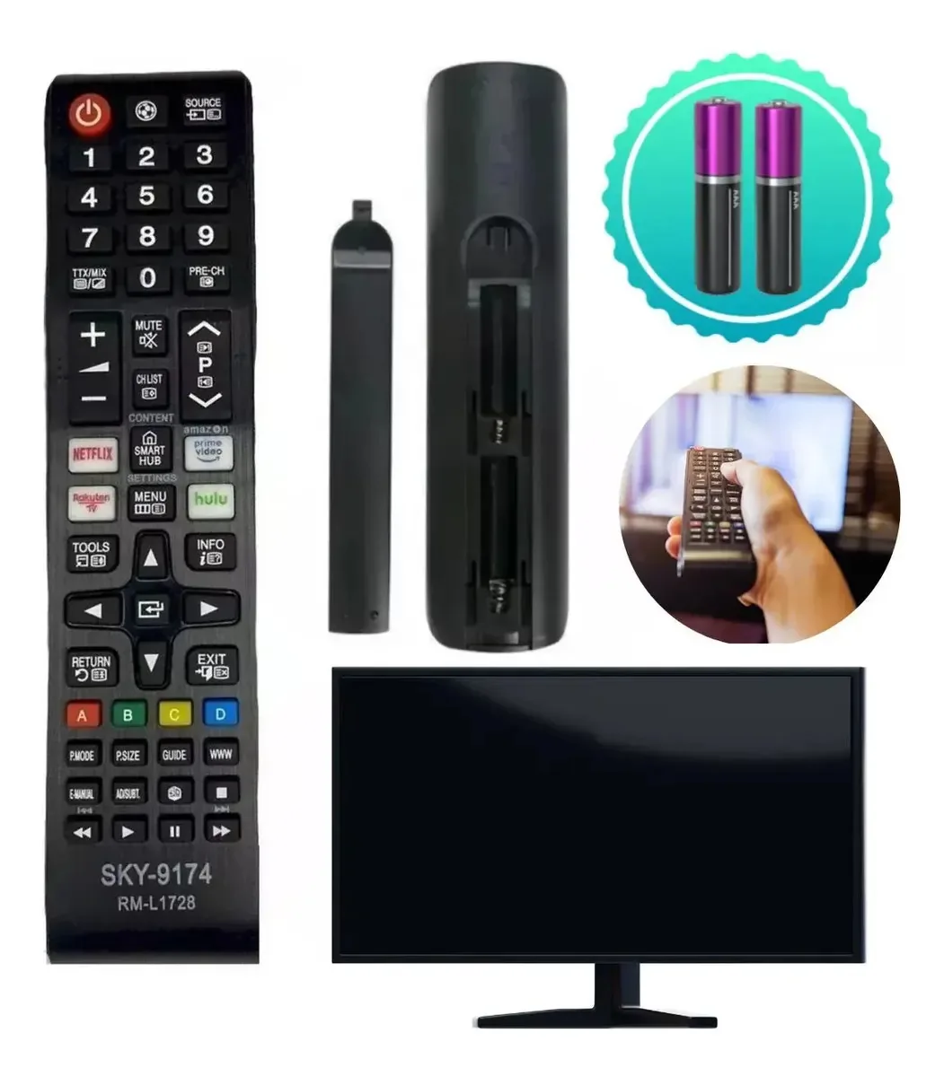 Controle Reposição Para Tv Hd Pilhas