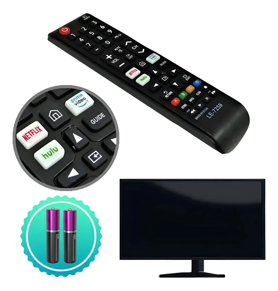 Controle Reposição Para Tv Tv Uhd Com Pilhas Inclusas