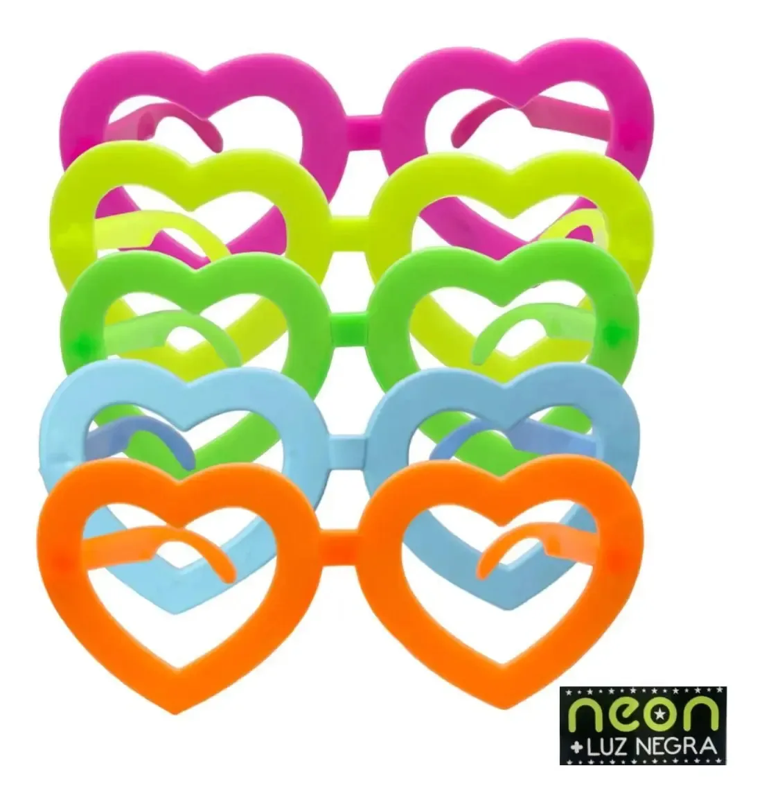 Kit 10 Oculos Neon Para Festa Brilha Na Luz Negra