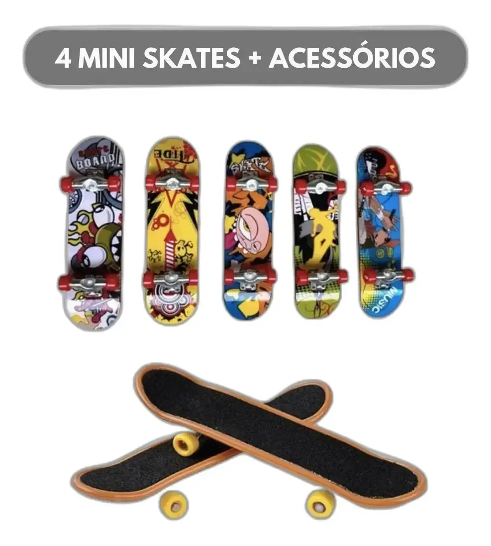 Fingerboard Skate Dedo Profissional Presente Criança Kit 4