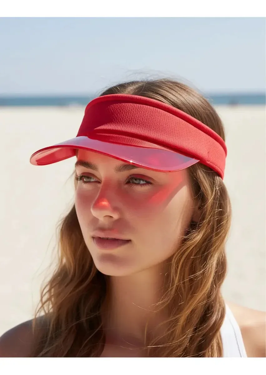 Viseira Esportiva Fitness Corrida Moda Boné Feminino Verão Cor Vermelho Tamanho UN