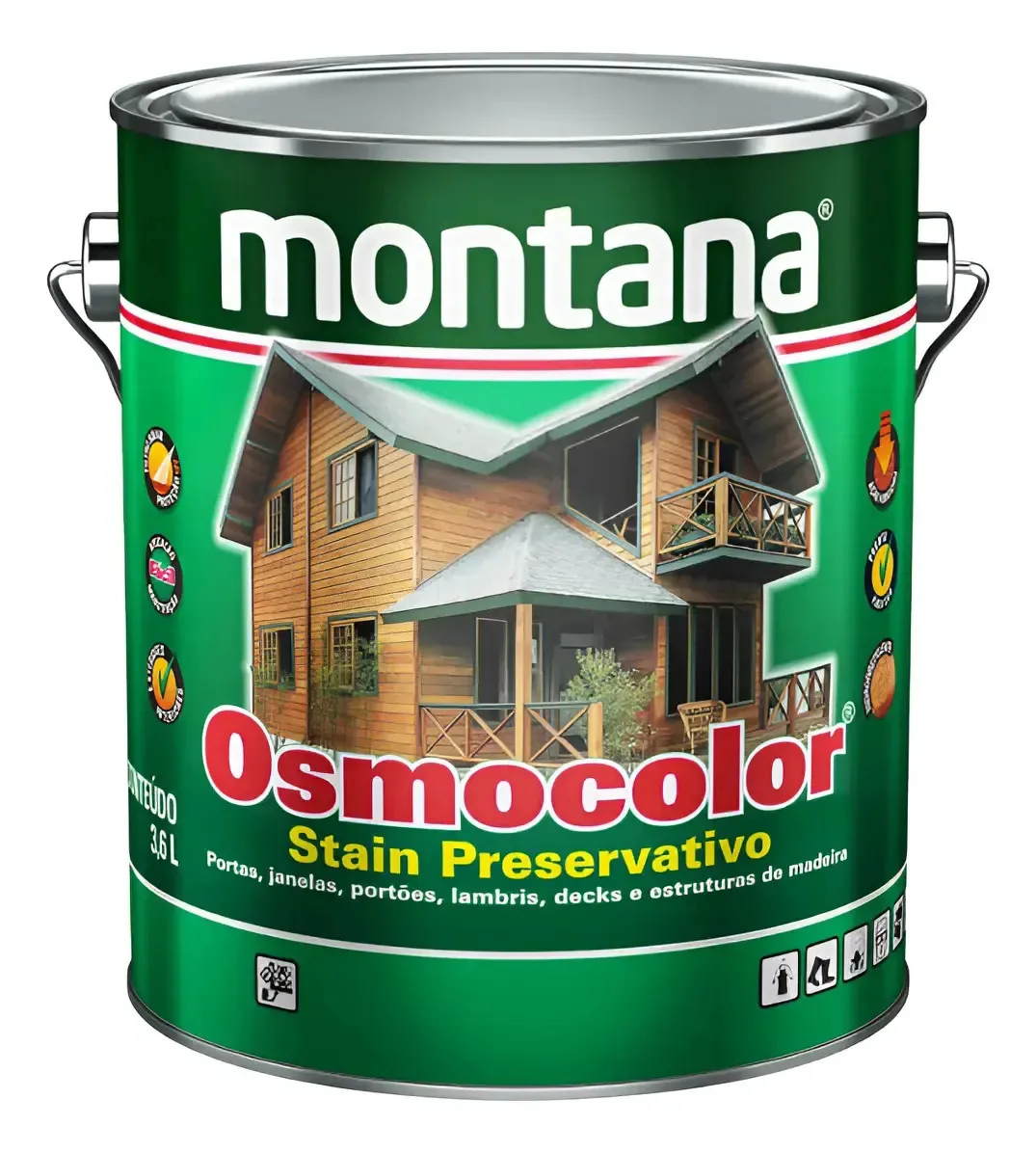 Stain Osmocolor 3,6l Acabamento Black E Branco Neve Acabamento Acetinado