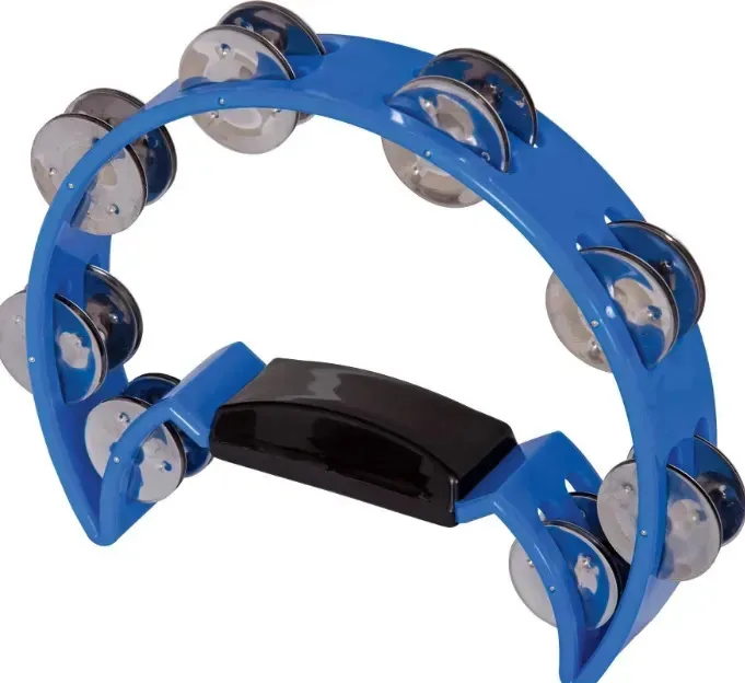 Pandeiro Meia Lua 16 Platinelas Zellmer Profissional Azul