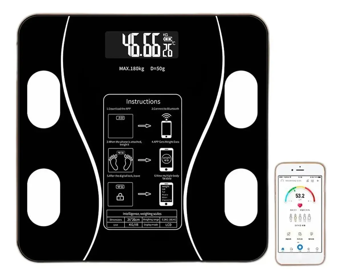 Genzo Bioimpedancia Bluetooth - Preto