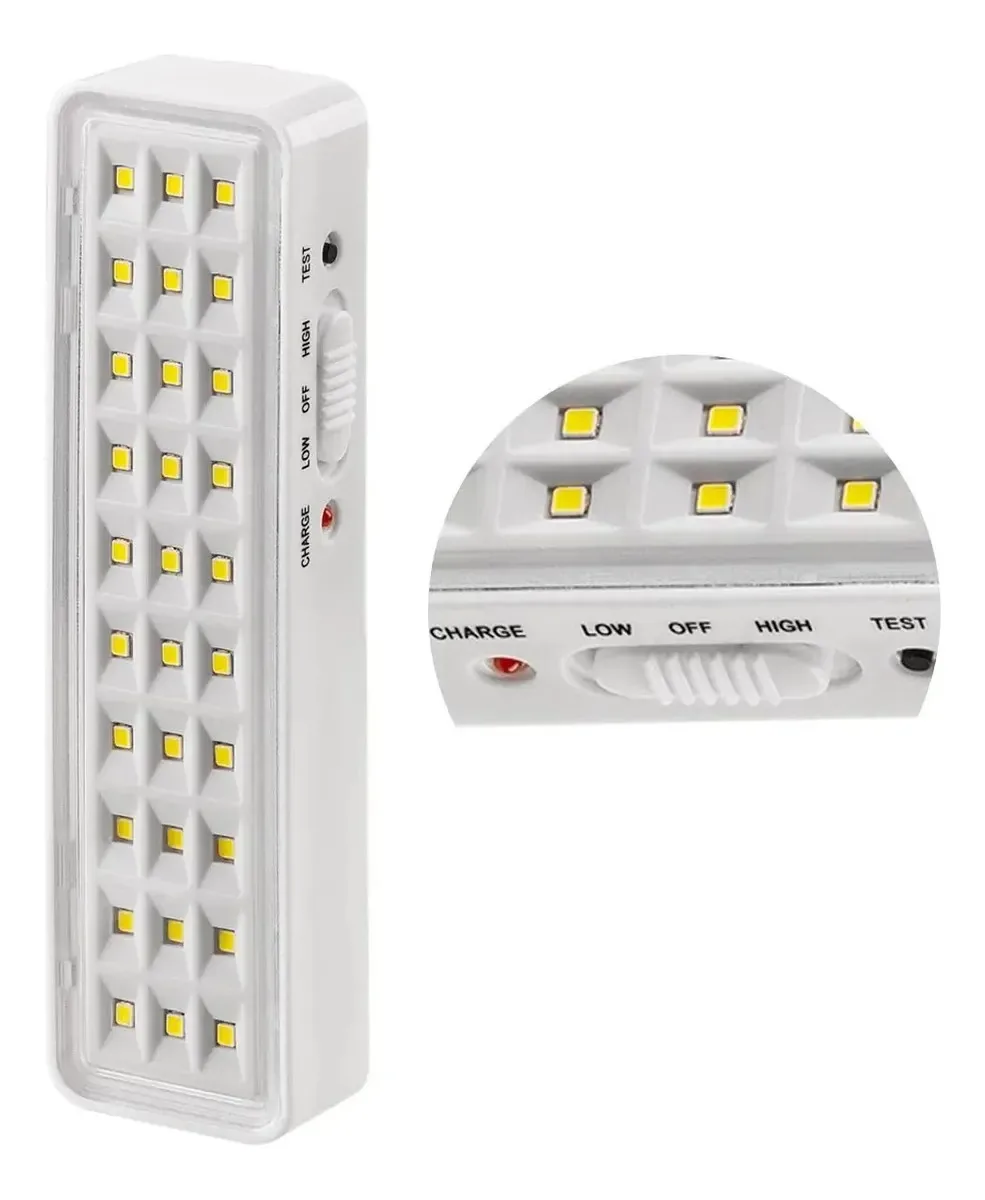 Luminária De Emergência Alto Brilho Recarregável Iluminação
