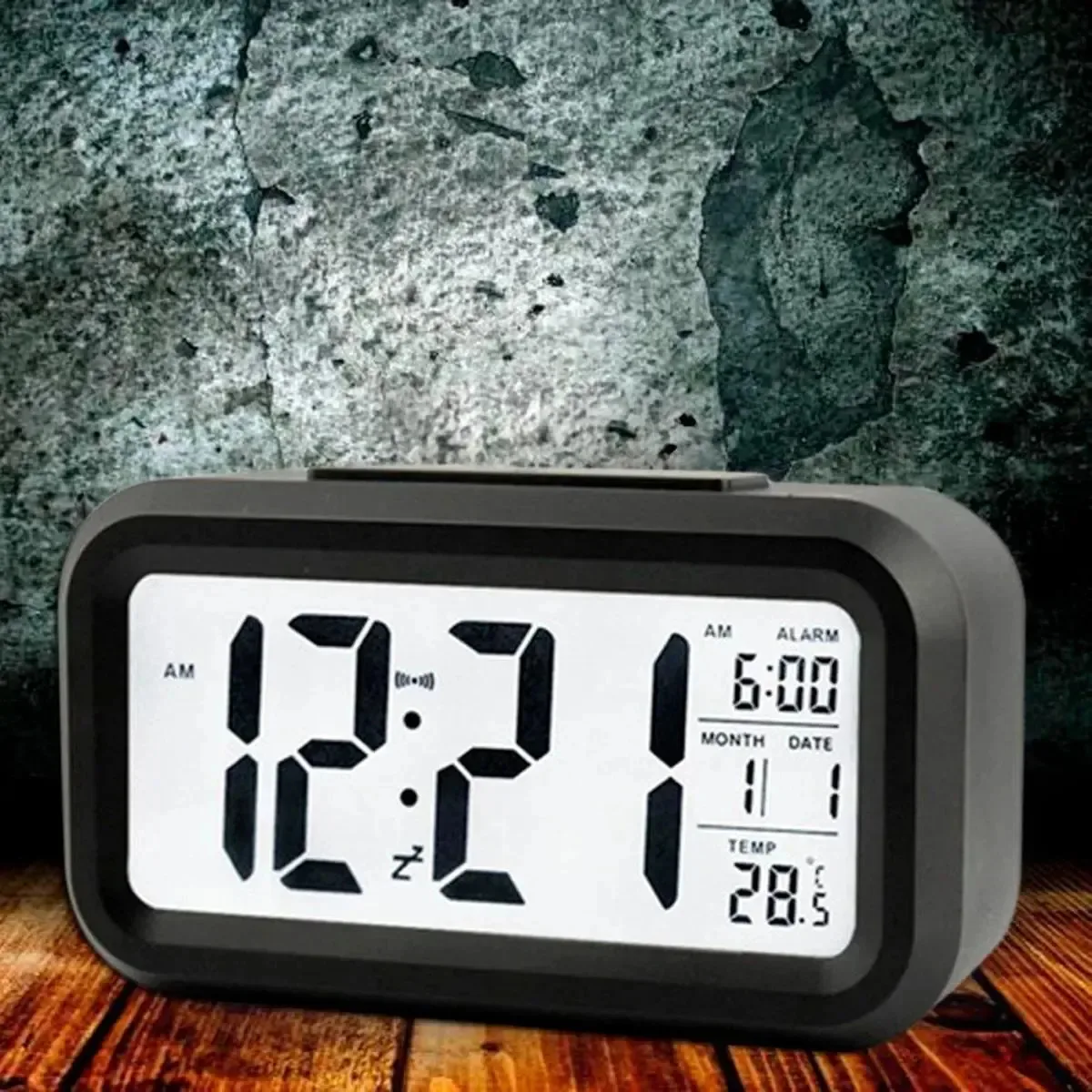 Despertador Digital De Mesa Com Calendário Temperatura E Luz