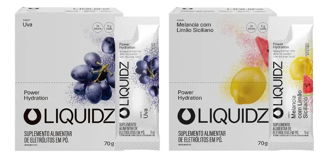 Liquidz® Eletrólitos Zero Açúcar 2 Sabores - 2cx C/14 Sachês