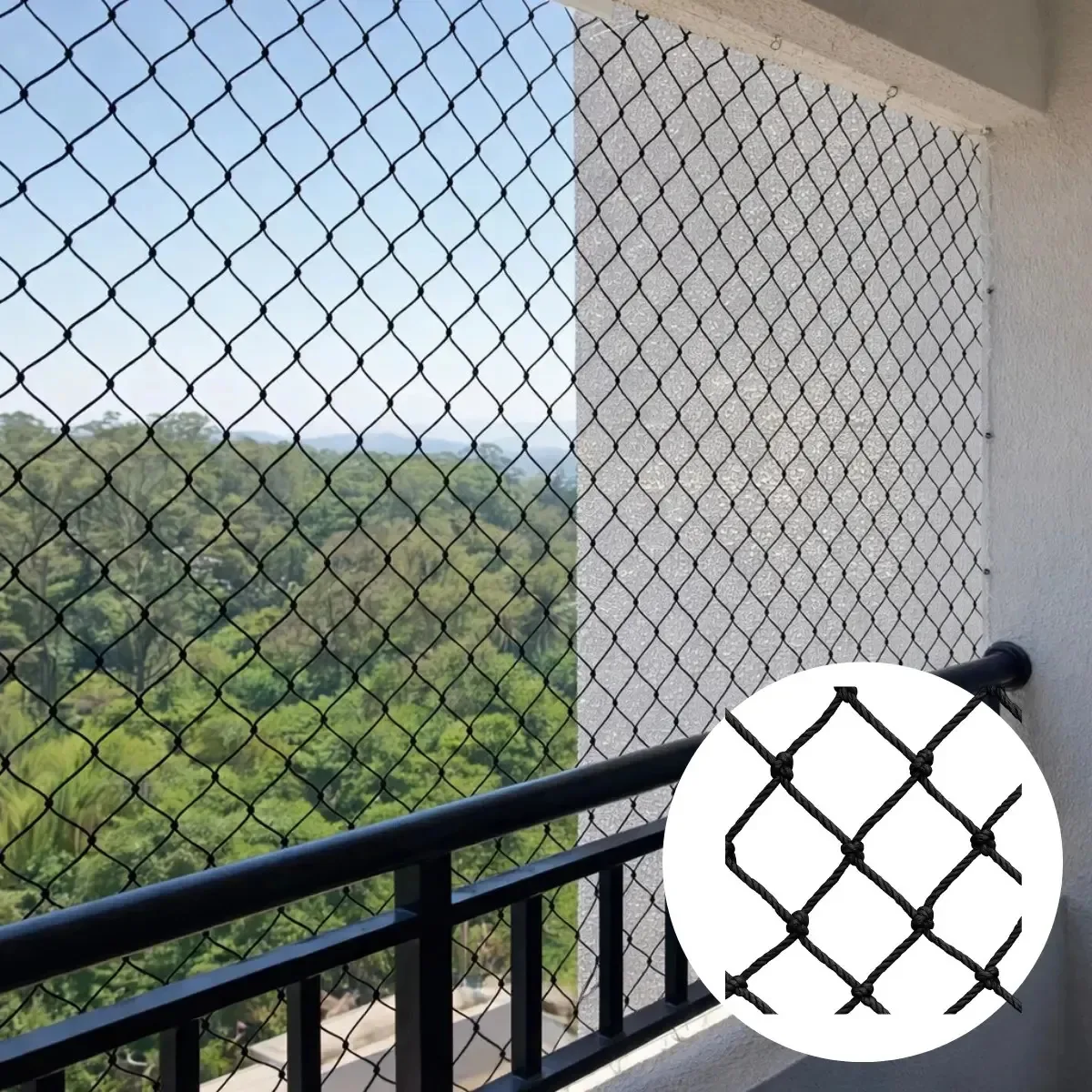 Rede Tela De Proteção Janela Sacada Criança Gato 2,50x1,60 Preto