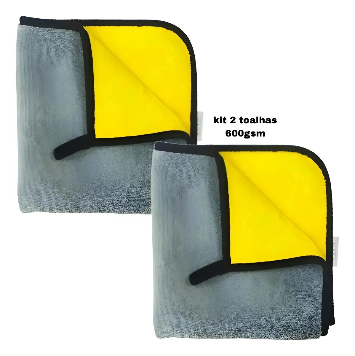 Kit 2 Panos De Microfibra 600gsm 40x40 Amarelo