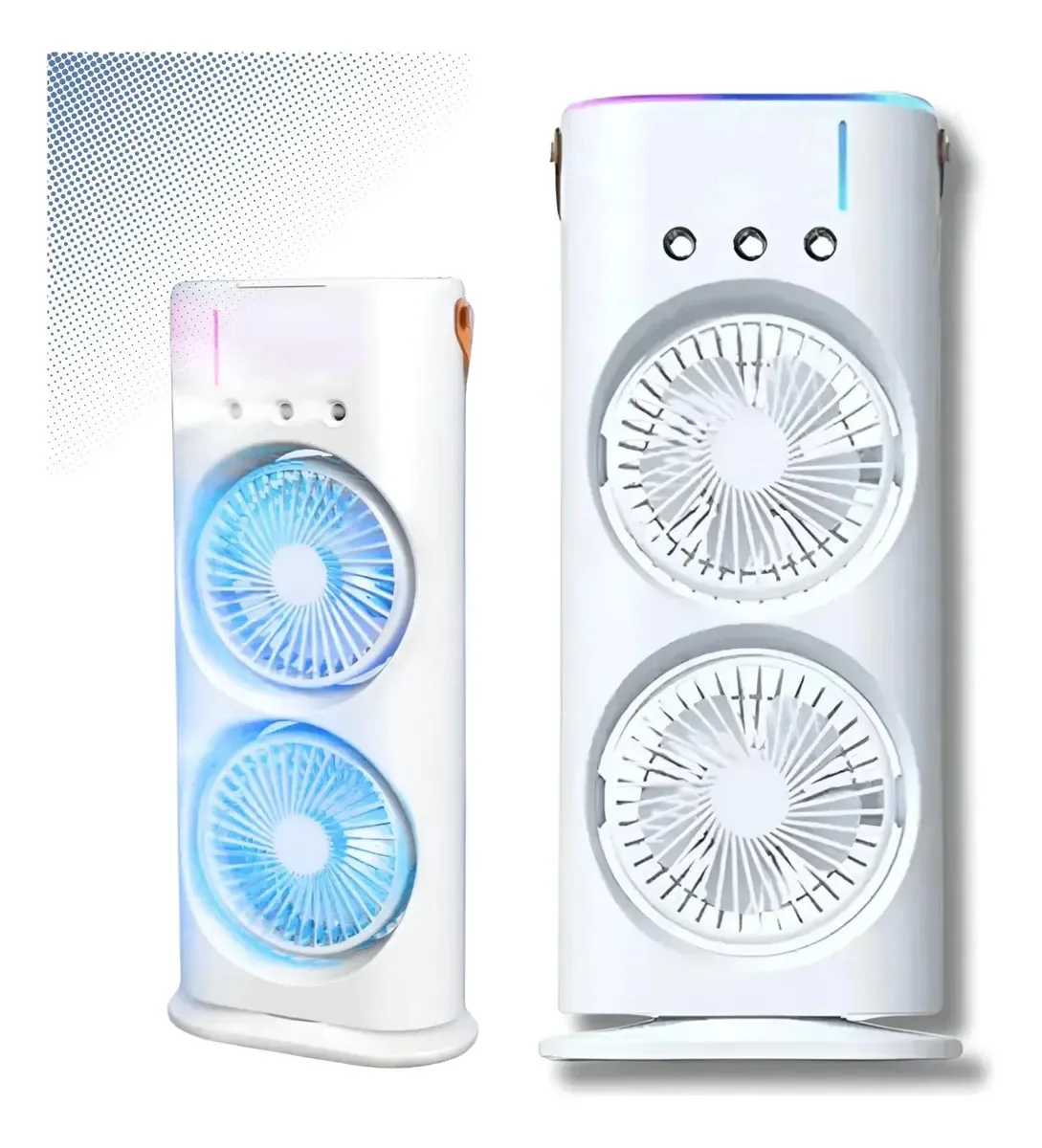 Ventilador Climatizador Usb Portátil Duplo Recarregável Led