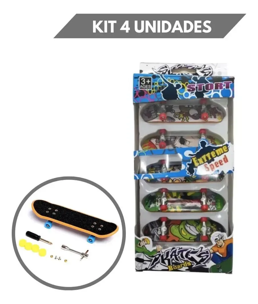 Kit De Skates Para Dedos - Brincar Sozinho Ou Com Amigos