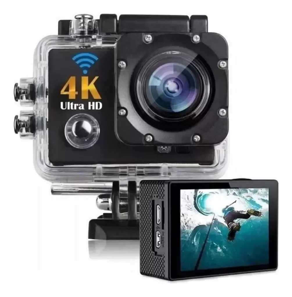 1080p Preto Sports Esportiva Esporte Camera D'água