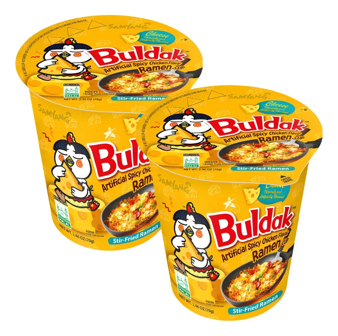 Kit 2 Lamens Coreano Samyang Buldak Cheese Cup 70g