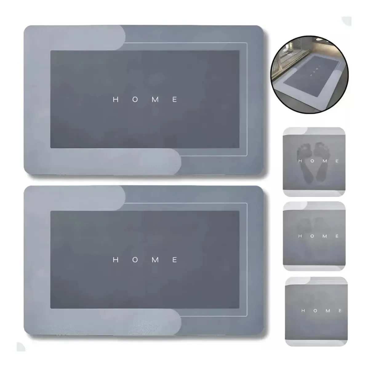 Kit Tapetes Mágicos Quadrados Para Banho E Banheiro