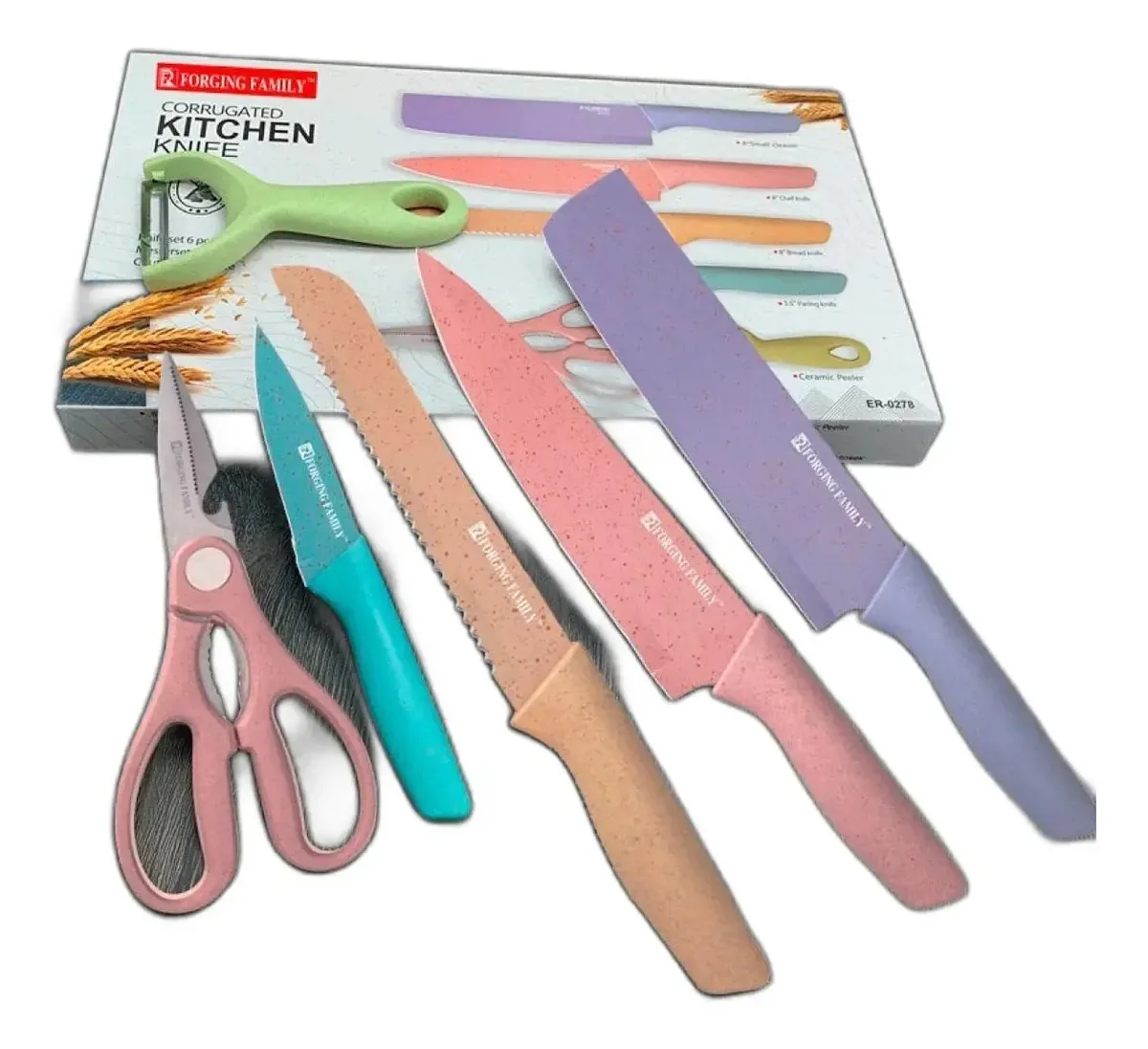 Conjunto Facas Chef Churrasco Coloridas