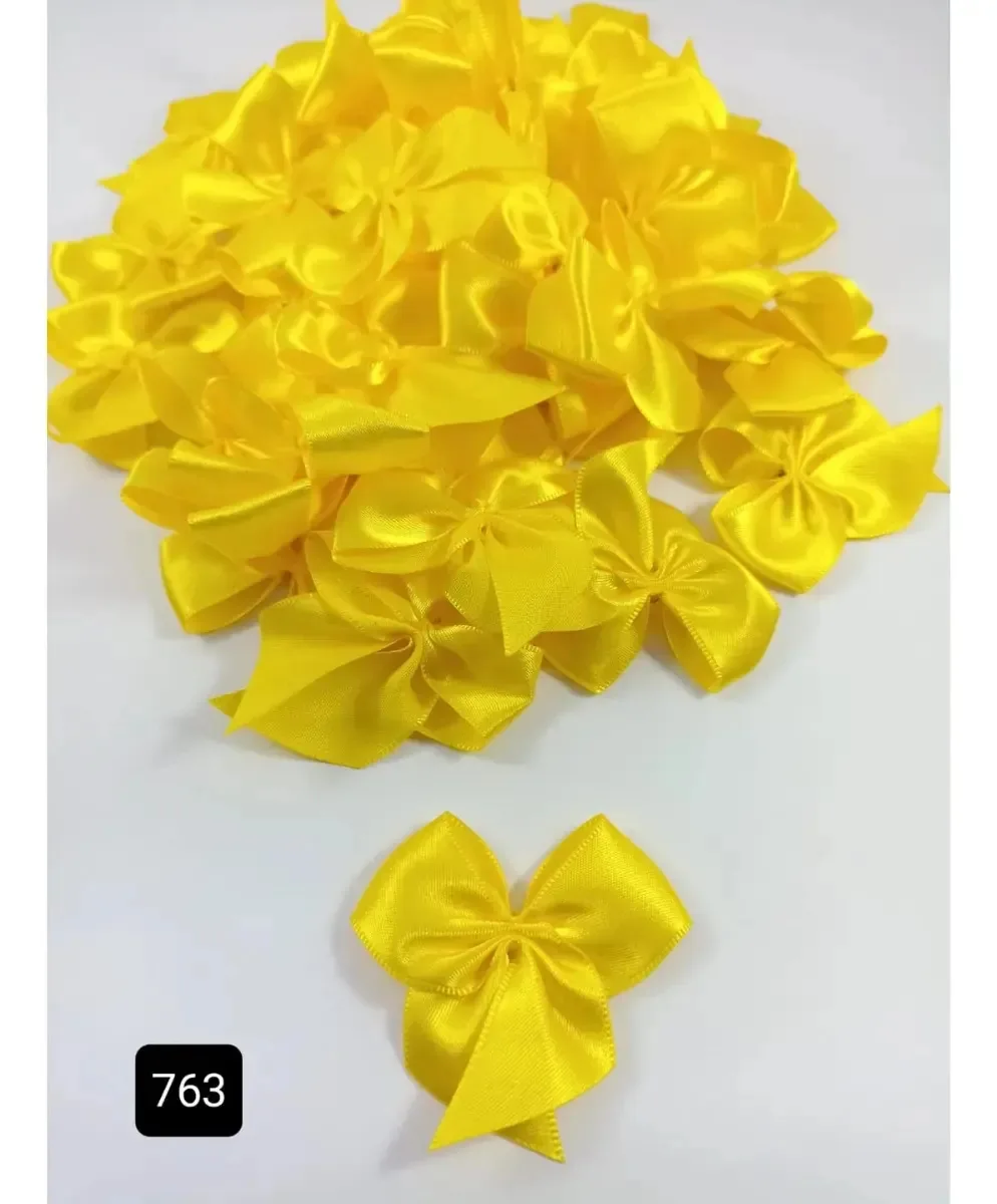 Laço De Cetim N 5 22 Mm Com 50 Unidades Fita Progresso Cor 763 - Amarelo Gema