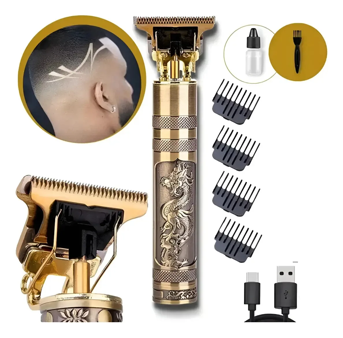 Barbeador Eletrico Masculino Corta Cabelo Profissional