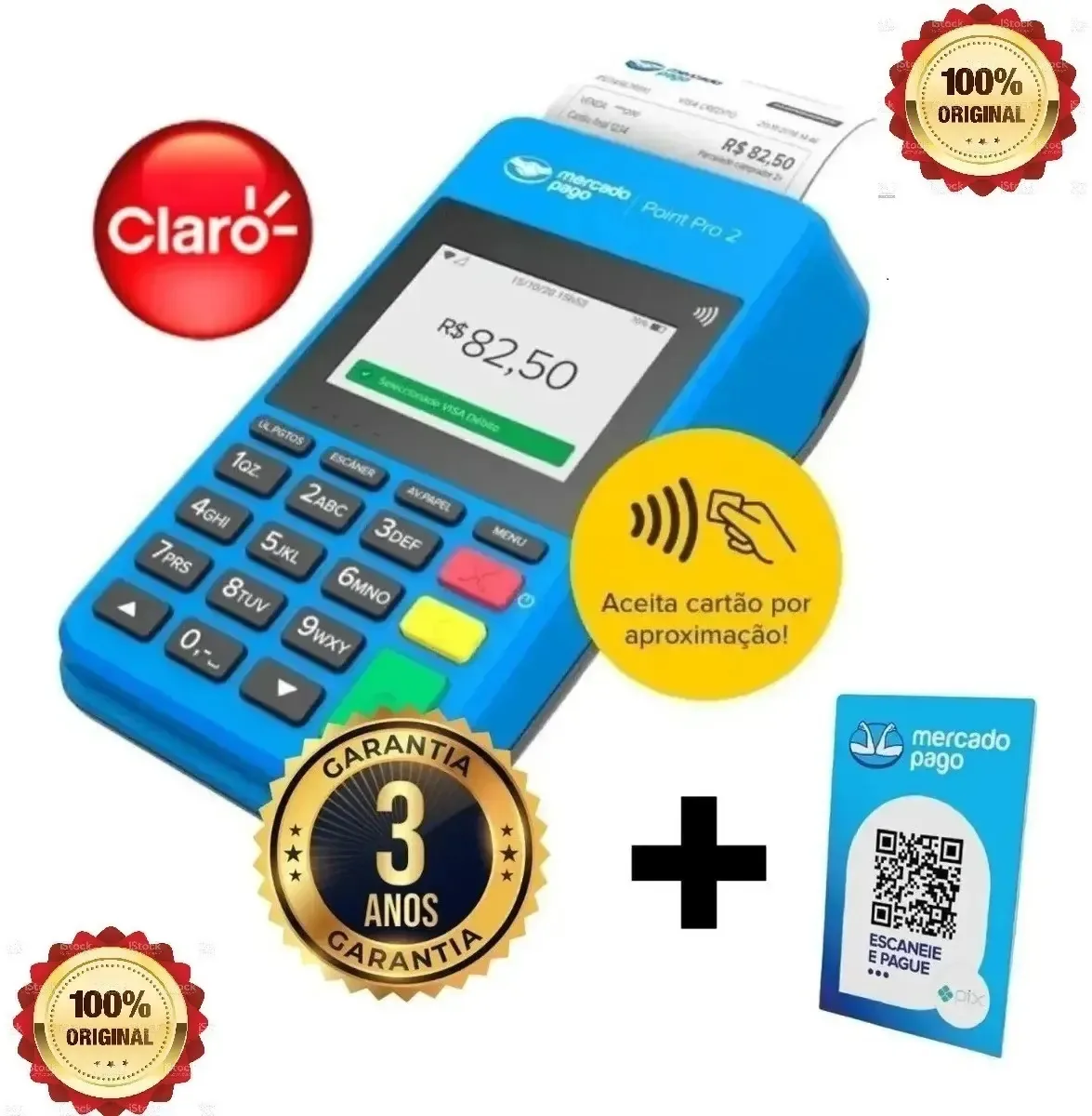 Point Pro 2 - A Máquina De Cartão Do Mercado Pago Bobina Nfc