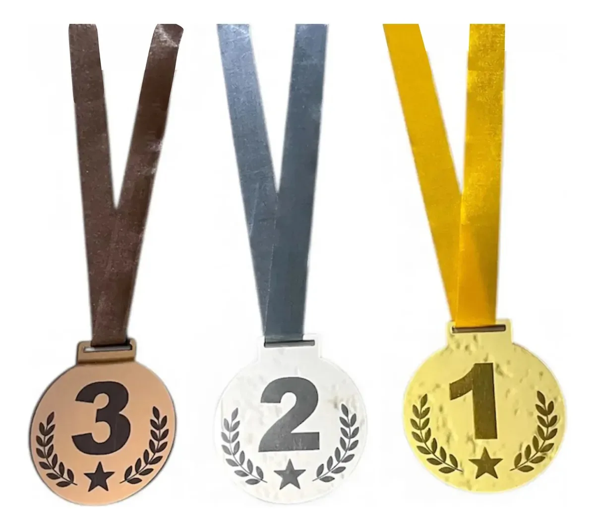 Kit 3 Medalhas Universal Premiação Campeonato Com Fita