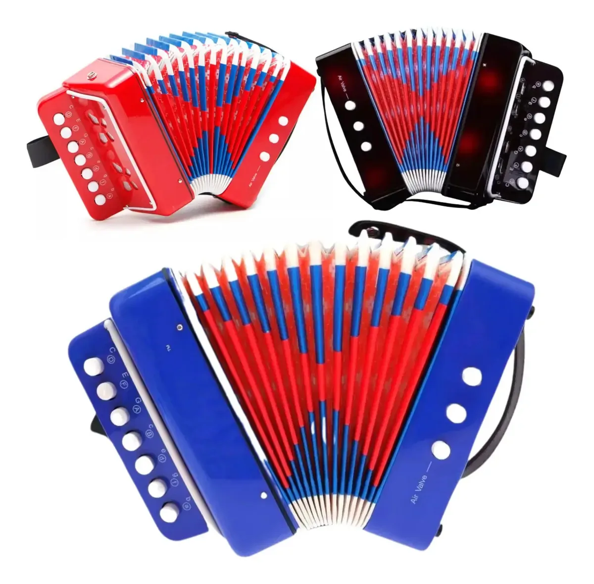 Acordeon Sanfona Gaita Acordeão Infantil Semi-profissonal Cor Azul