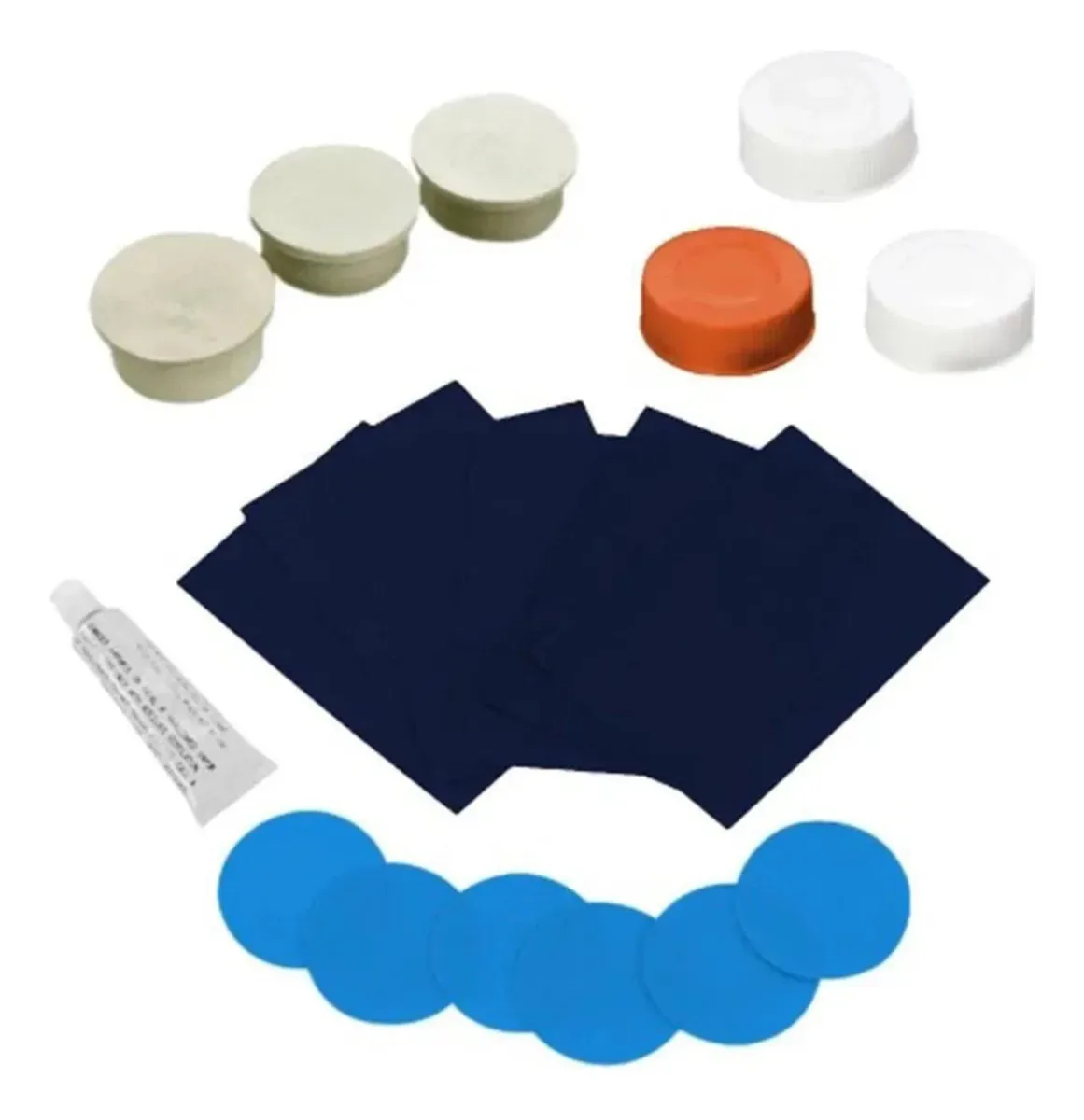 Kit Remendo Para Calcão De Ar 01 Cola 03 Rolhas E 03 Tampas