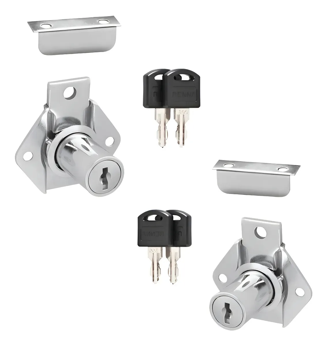 Kit 2 Fechaduras para Gaveta e Armário de 22mm, Cromadas Renna