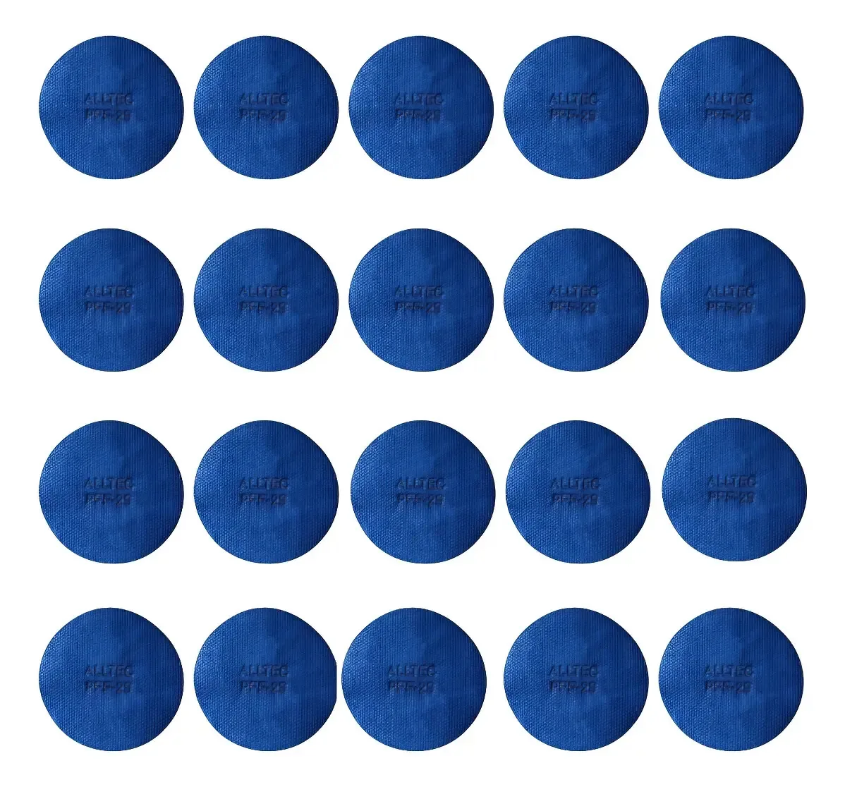 Kit 20 Pré Filtro Mecânico P2 Pff2 Poeiras Nevoas Pó Alltec Azul
