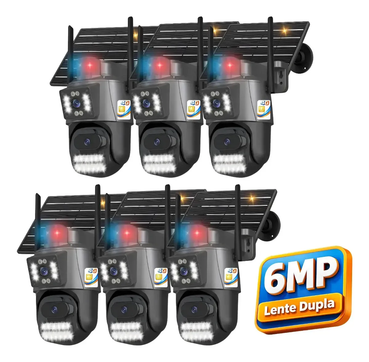 Camera Segurança 6mp 4k Lente Dupla Zoom Vigilância Kit 6 Câmeras