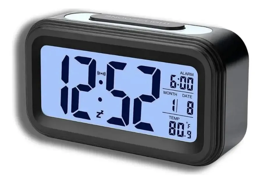 Relógio Digital Despertador Recarregável Mesa Cabeceira