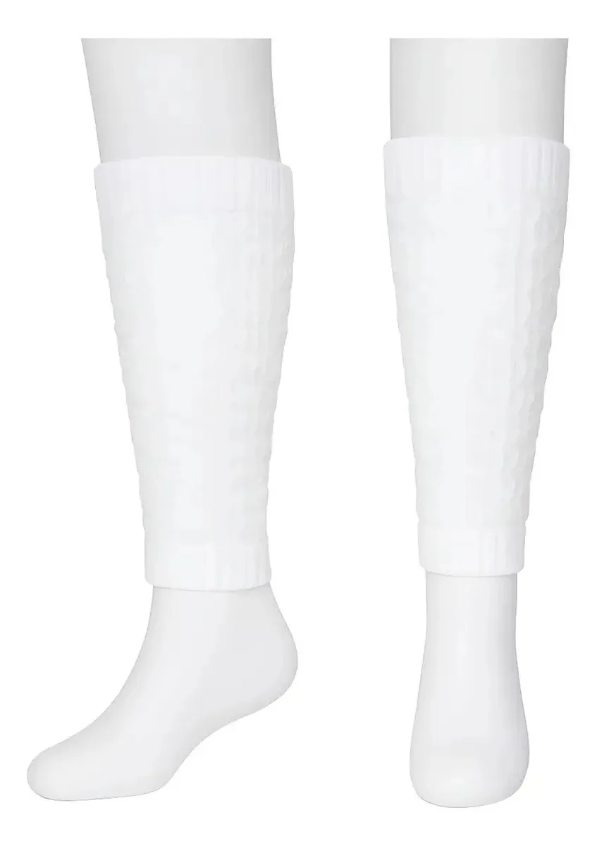 1 Par De Meia Polaina Academia Fitness Aeróbica Cores Ballet Cor Branco Desenho do tecido Lisa Tamanho Único