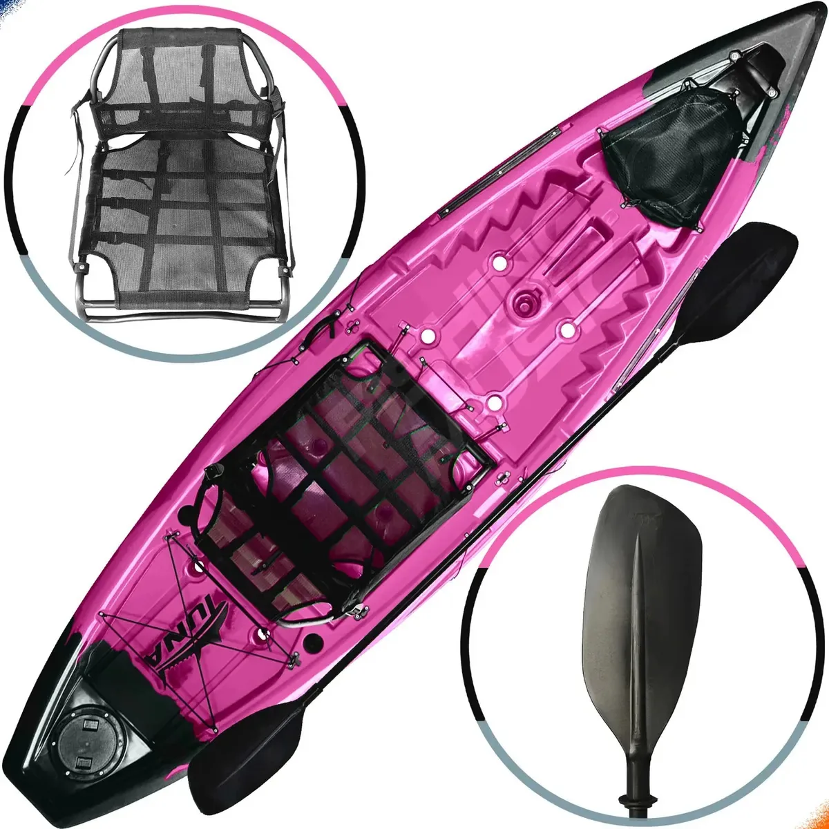 Caiaque Tuna Pró Hidro 2 Eko Rega Cor Rosa/preto