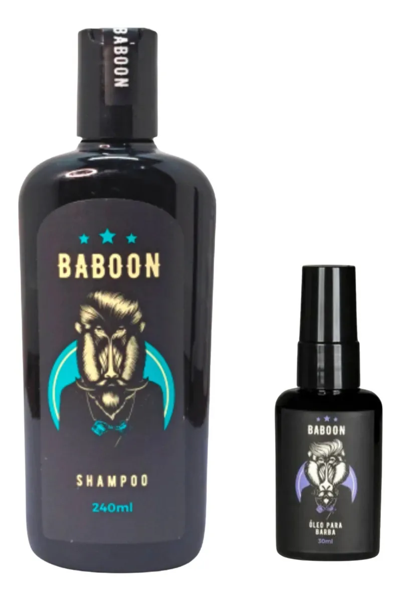 Shampoo 240ml + Óleo 30ml Kit Barba Hidratação Maciez Brilho