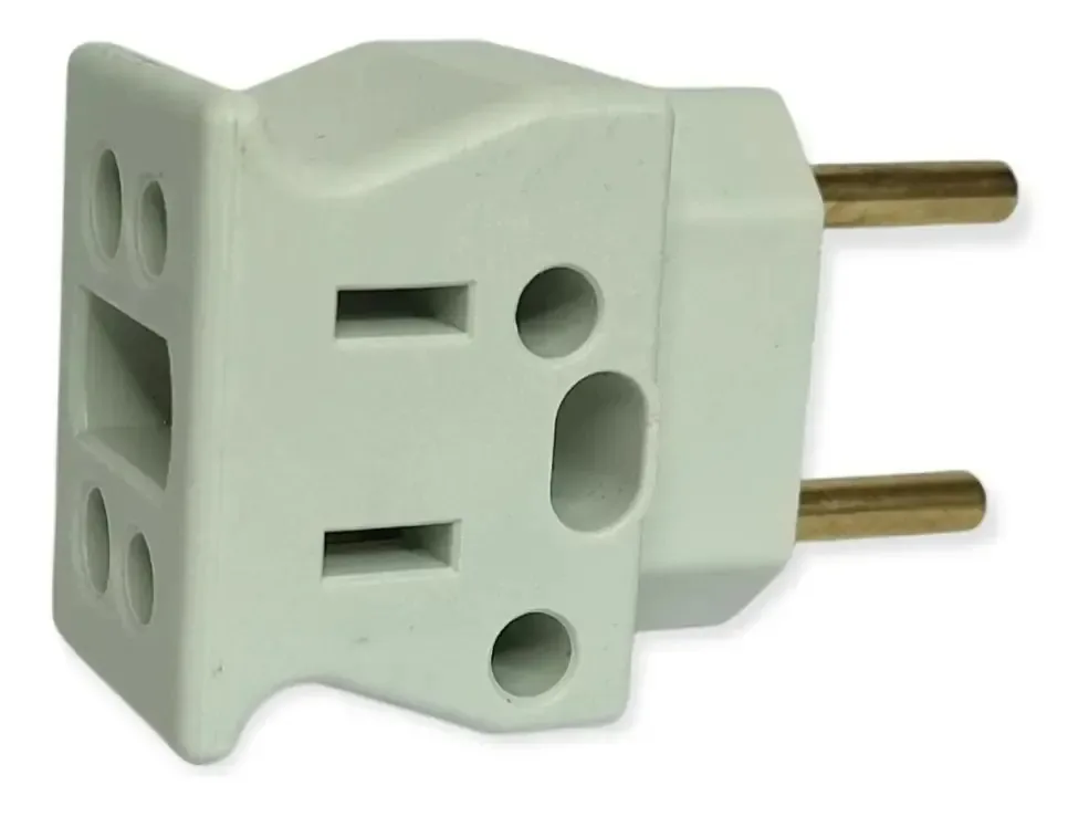 Kit com 10 Adaptadores de Tomada 3 para 2 Pinos Universal