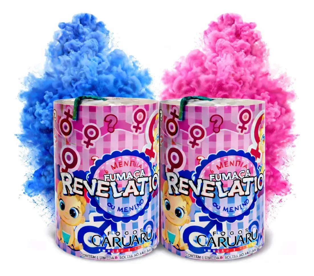 Lata de Fumaça Colorida para Chá Revelação Rosa e Azul Caruaru