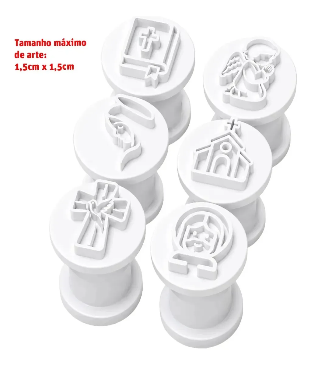 Kit 06 Carimbos Aduze Religioso Para Doces E Brigadeiros