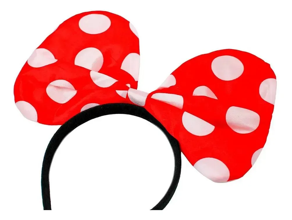 Tiara Arco Fantasia Laco De Bolinha Vermelho