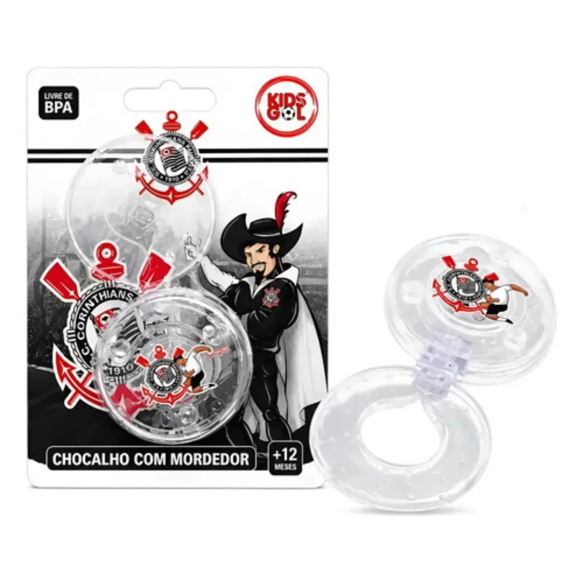 Chocalho Mordedor Corinthians Kids Gol Para Bebês