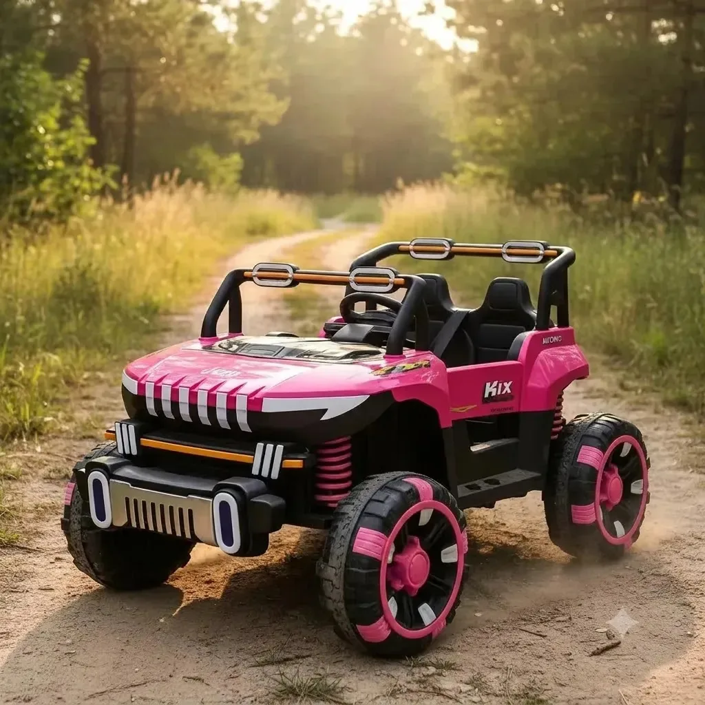 Jipe Carrinho Buggy Elétrico Infantil Uvt 12v 4x4 2 Lugares! Cor Rosa-chiclete