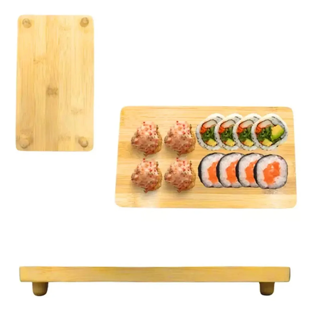 Bandeja para a casa Livon Bandeja Bambu Sushi 21cm de bambu