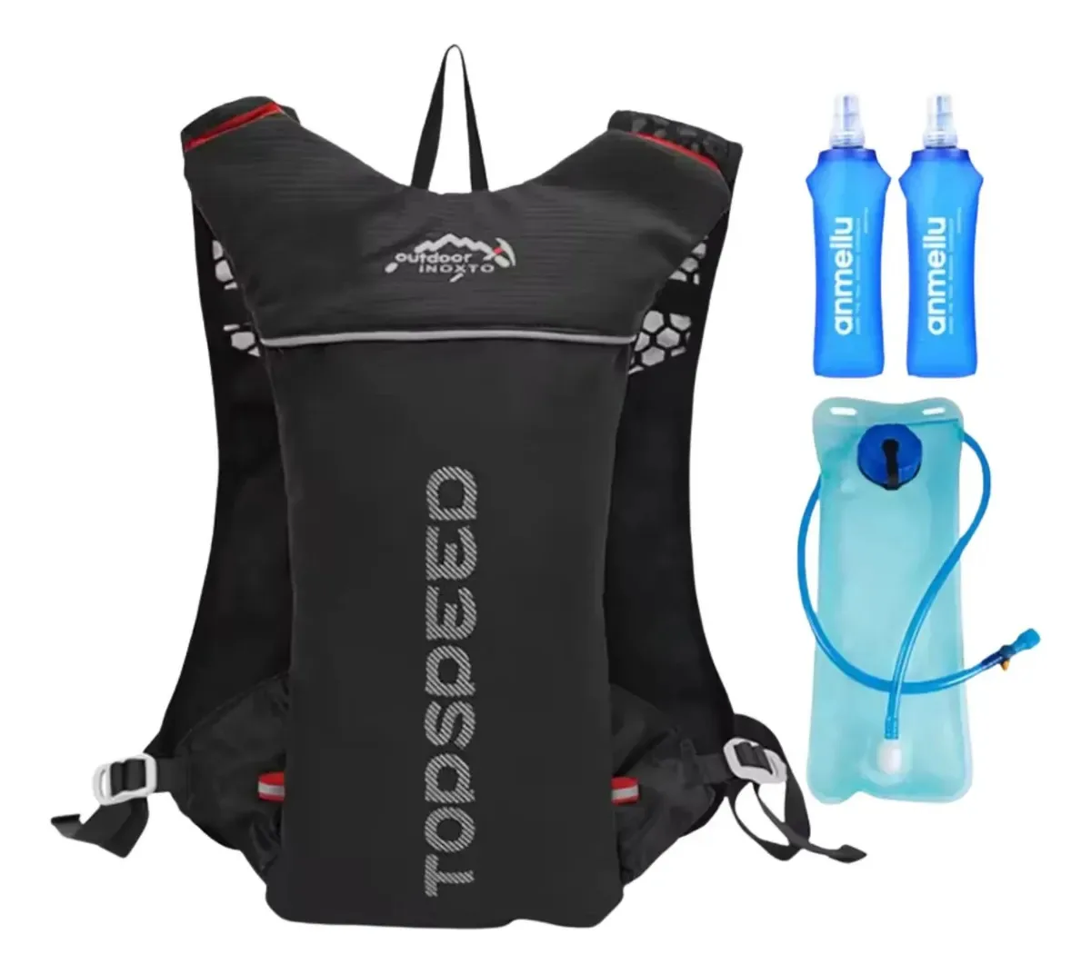 Mochila De Água Com 3 Garrafas Colete De Hidratação Completa